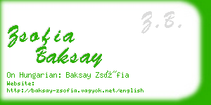 zsofia baksay business card